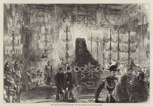 The late King Victor Emmanuel lying in state at the Quirinal, Rome